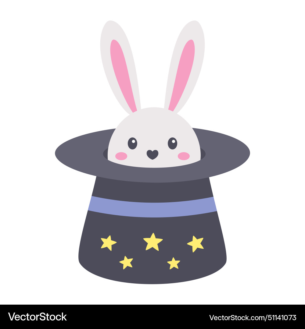 Circus hat and rabbit Royalty Free Vector Image