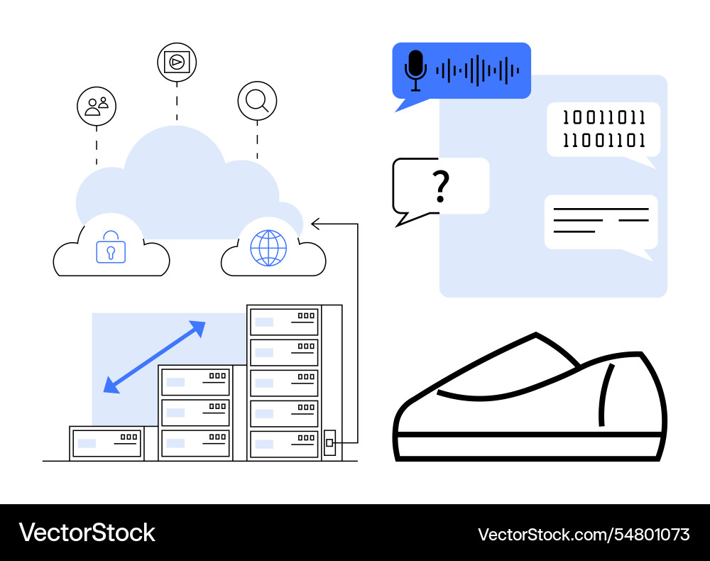 Cloud computing and data storage solutions Cloud computing and data storage solutions vector image