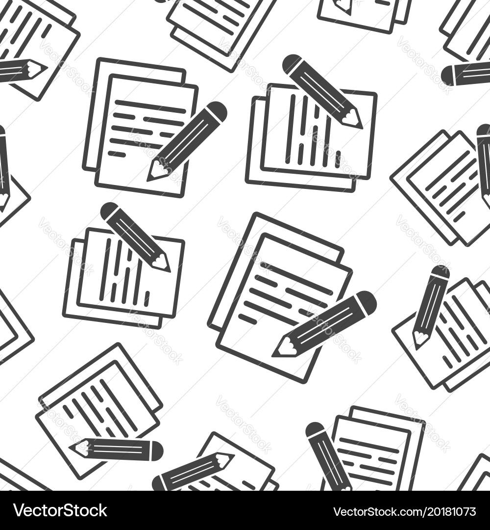 Document with pencil seamless pattern background vector image