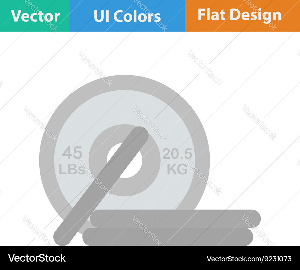 Flat design icon of barbell disks Vector Image