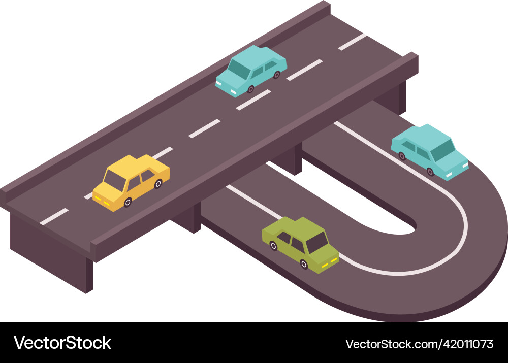 Flyover roads crossing composition vector image