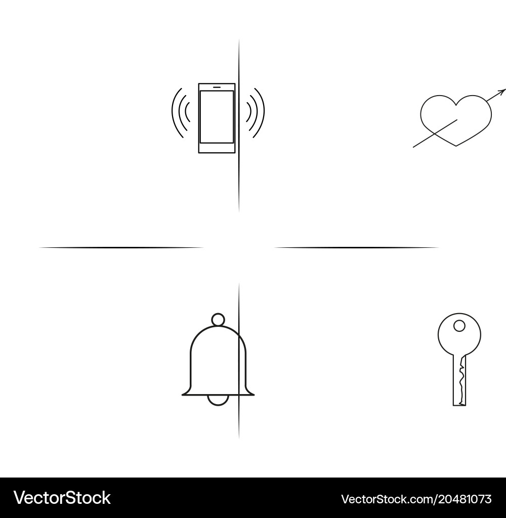Internet of things simple linear icons set vector image