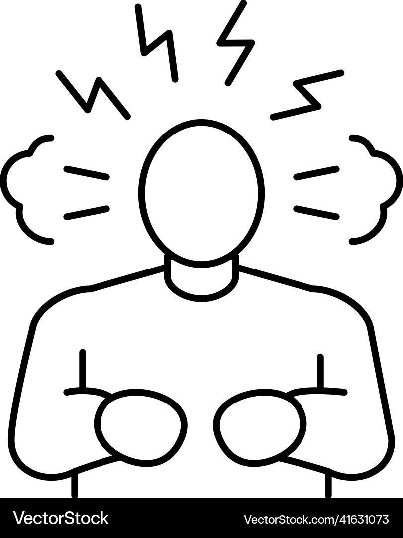 Irritabilität Depression oder Angstlinie Symbol Irritabilität Depression oder Angstlinie Symbol vektorbild