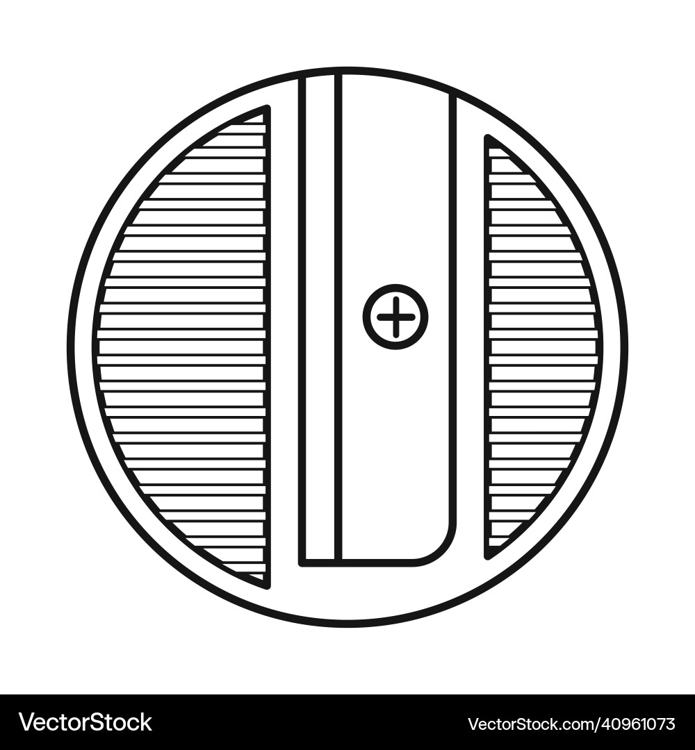 Isolated object of sharpener and round logo vector image