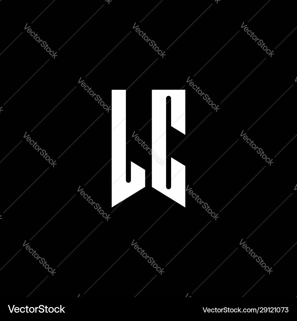 Lc logo monogram with emblem style isolated vector image