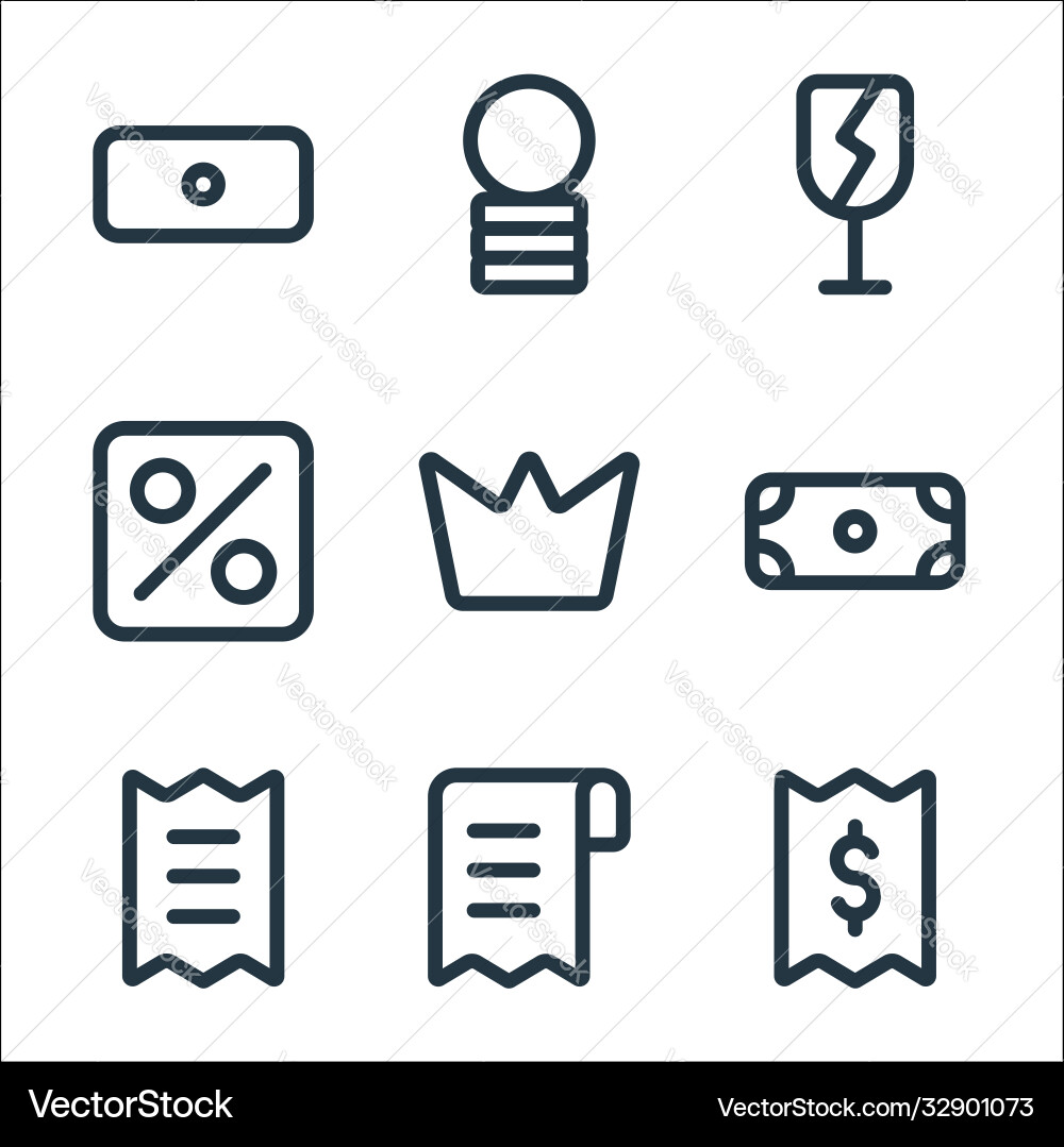 Marketplace line icons linear set quality Marketplace line icons linear set quality vector image