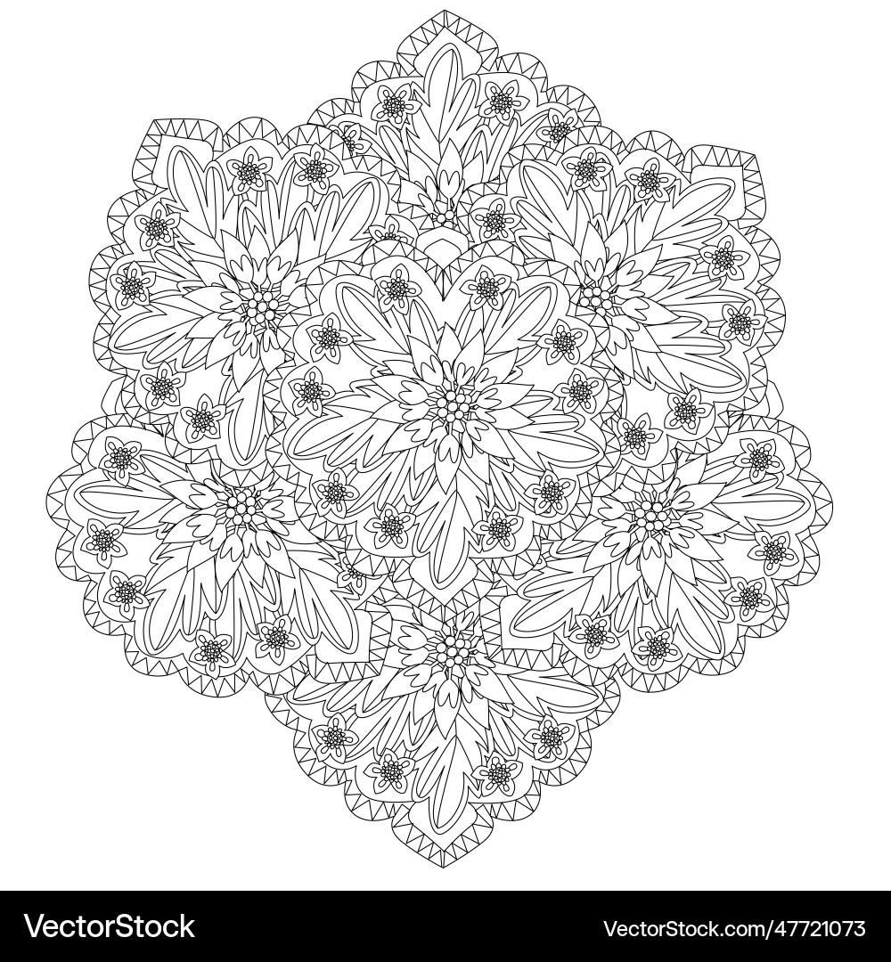 Outlined abstract floral mandala for your Outlined abstract floral mandala for your vector image