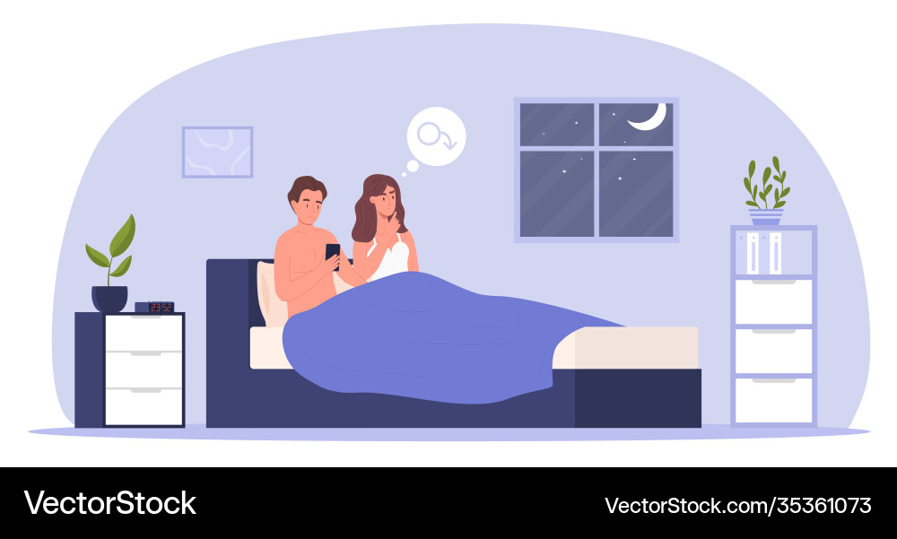 Paar liegen im Bett und haben sexuelle intim Paar liegen im Bett und haben sexuelle intim vektorbild