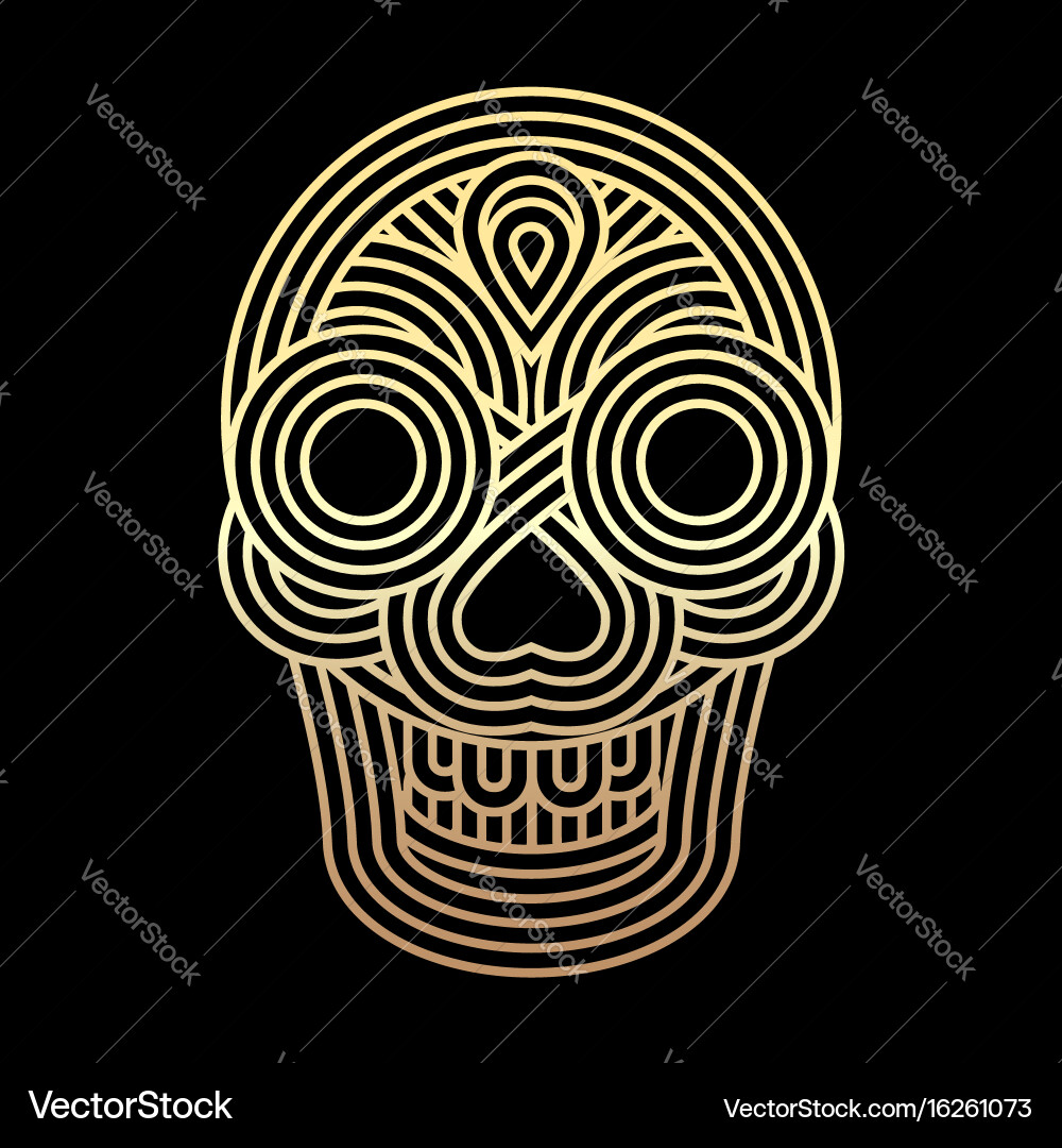 Parallel lines skull symbol on black background vector image