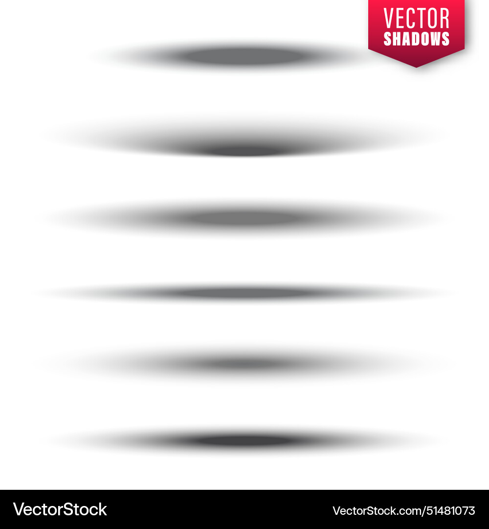 Realistic shadow effect round shadows collection vector image
