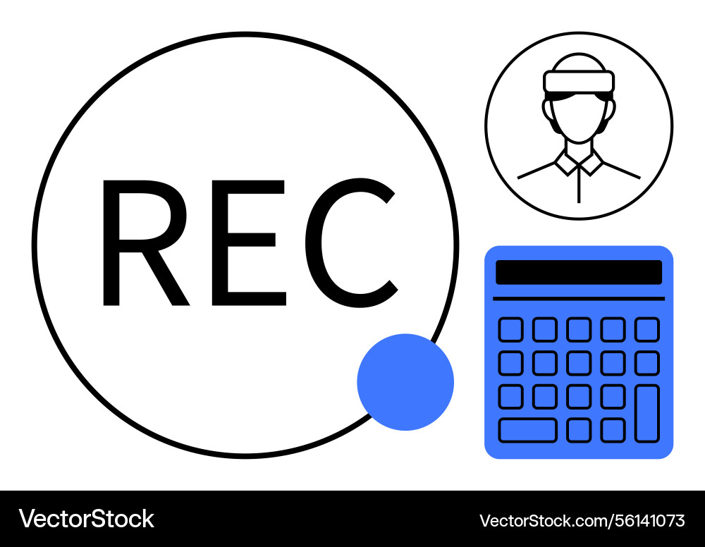 Recording activation with calculator and user vector image