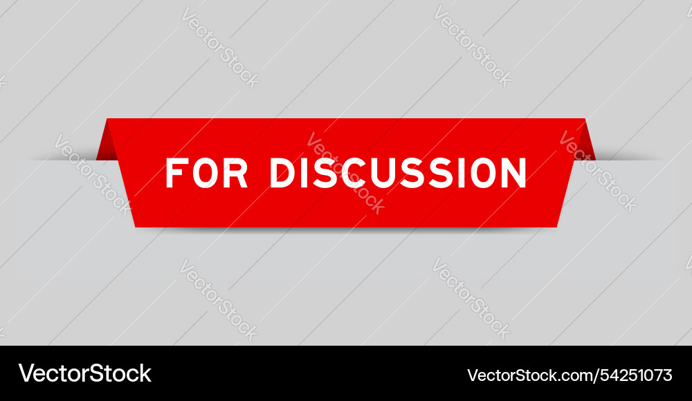 Red color inserted label with word for discussion Vector Image