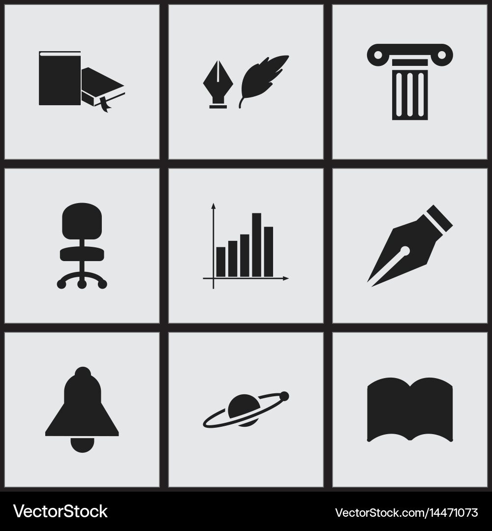 Set of 9 editable science icons includes symbols Vector Image