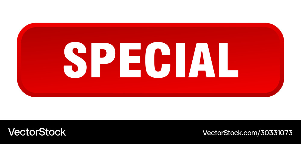 Special button square 3d push Vector Image