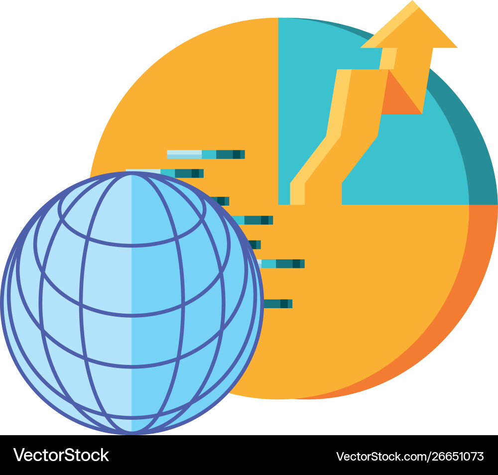 Statistical graphics circular with sphere browser vector image