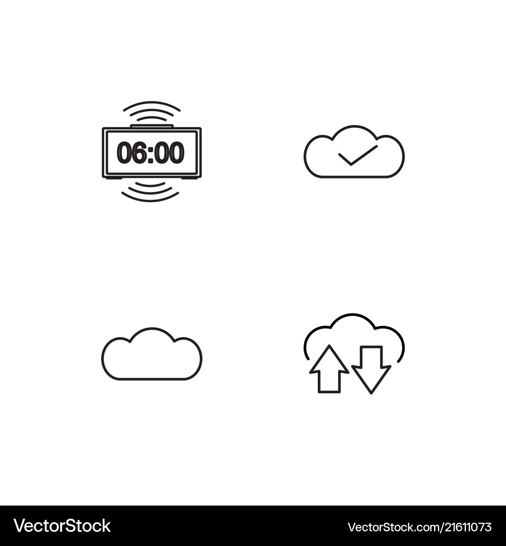 Web linear icons set simple outline vector image