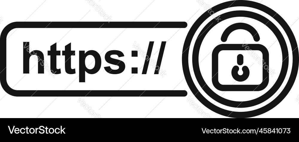Web ssl certificate icon outline secure Web ssl certificate icon outline secure vector image