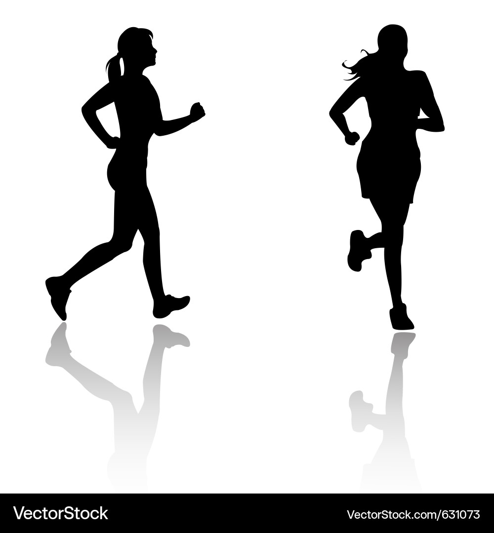 Woman Running Silhouette Vector Image