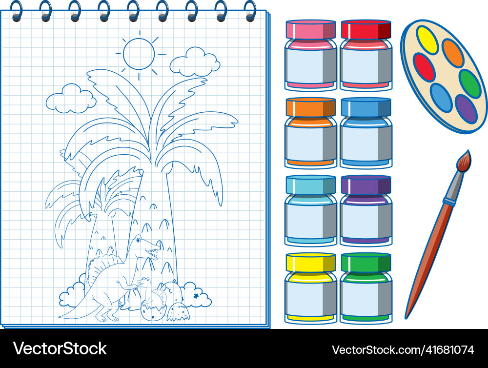 A notebook with doodle sketch design A notebook with doodle sketch design Vector Image