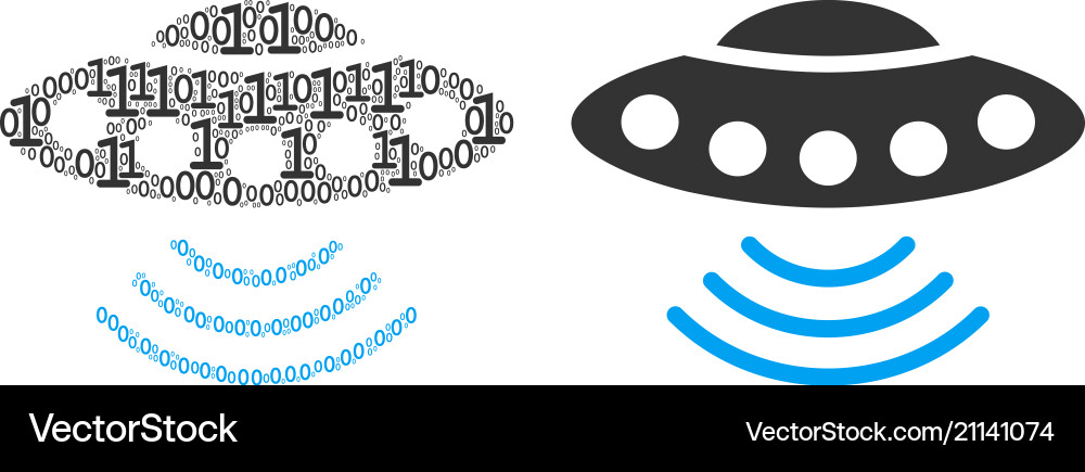 Alien invasion composition of binary digits Alien invasion composition of binary digits vector image