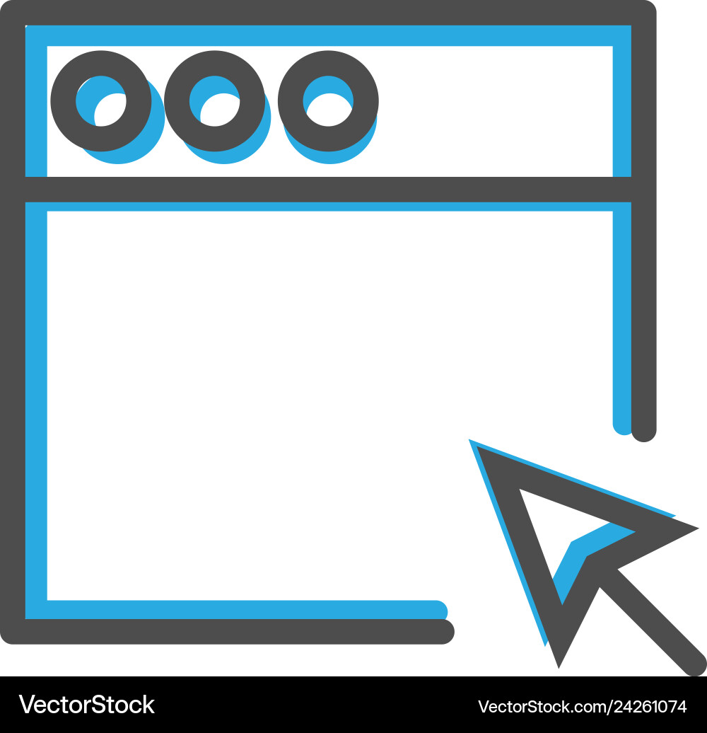 Browser icon design interaction line Browser icon design interaction line vector image