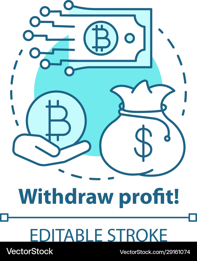 Cryptocurrency Profit Withdrawal Icon – Royalty-Free Vector | VectorStock