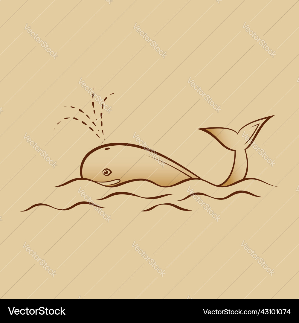 Cute whale Cute whale vector image