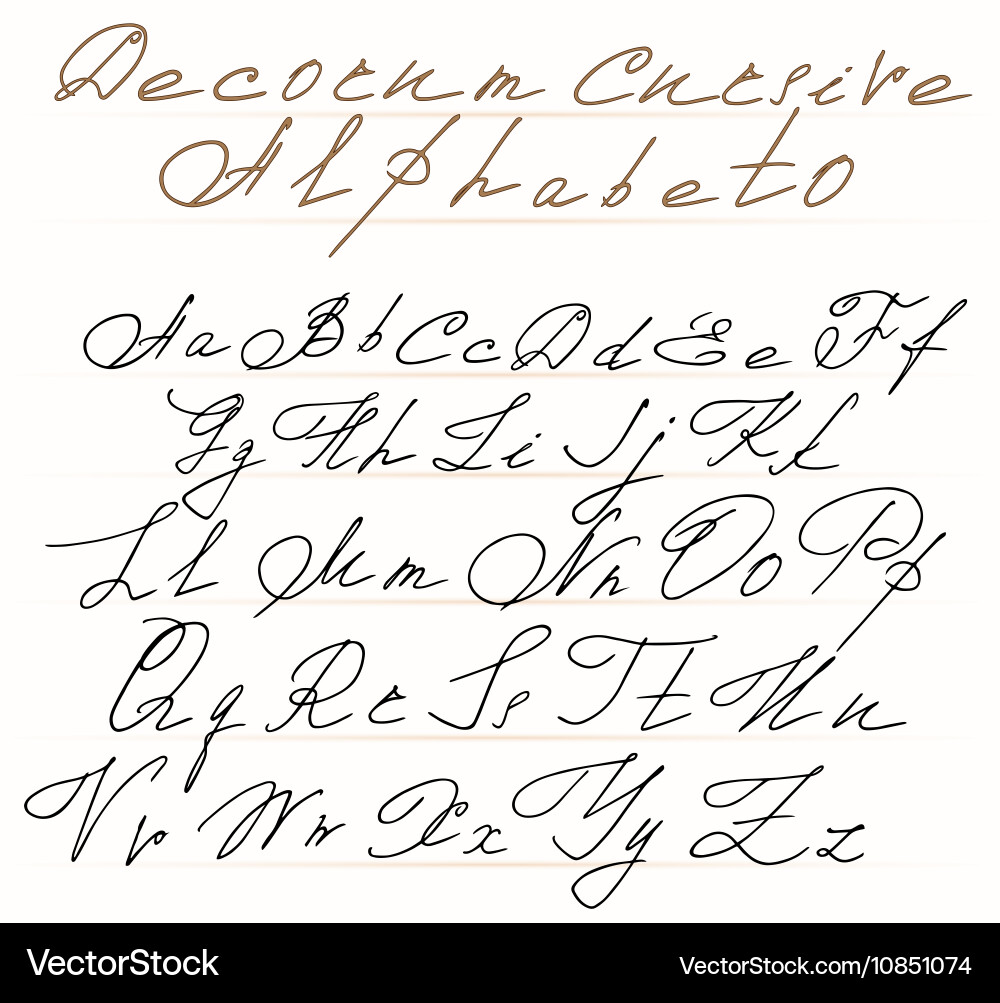 Decorative cursive letters with swirls vector image