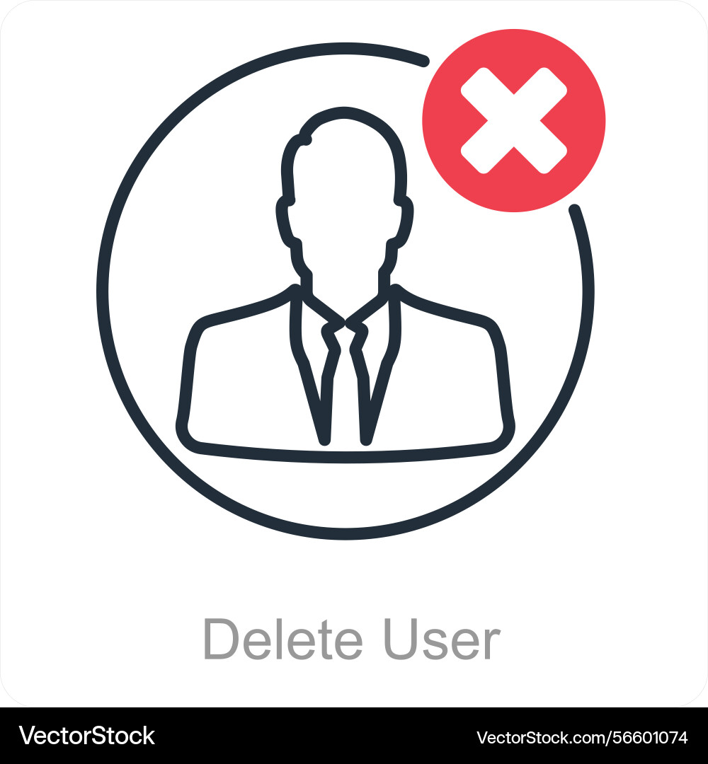 Delete user icon concept vector image
