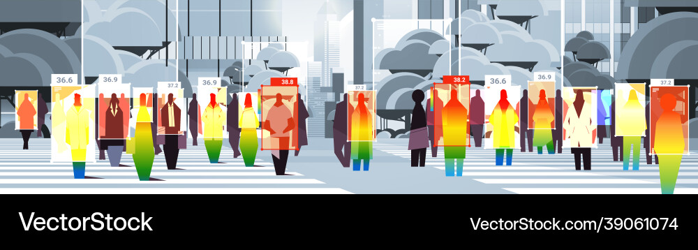 Detecting elevated body temperature Vector Image