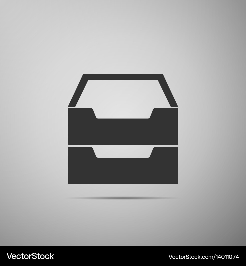 Document inbox flat icon on grey background vector image