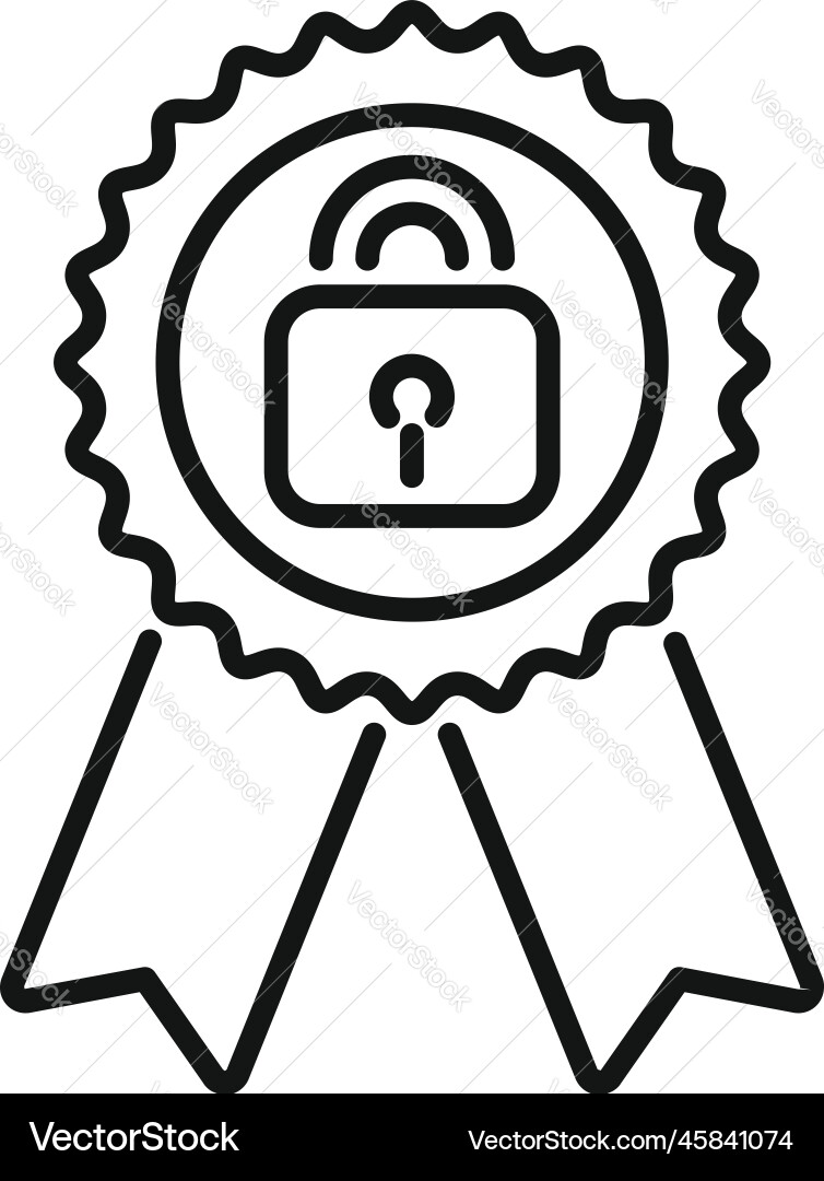 Emblem ssl certificate icon outline web Emblem ssl certificate icon outline web Vector Image