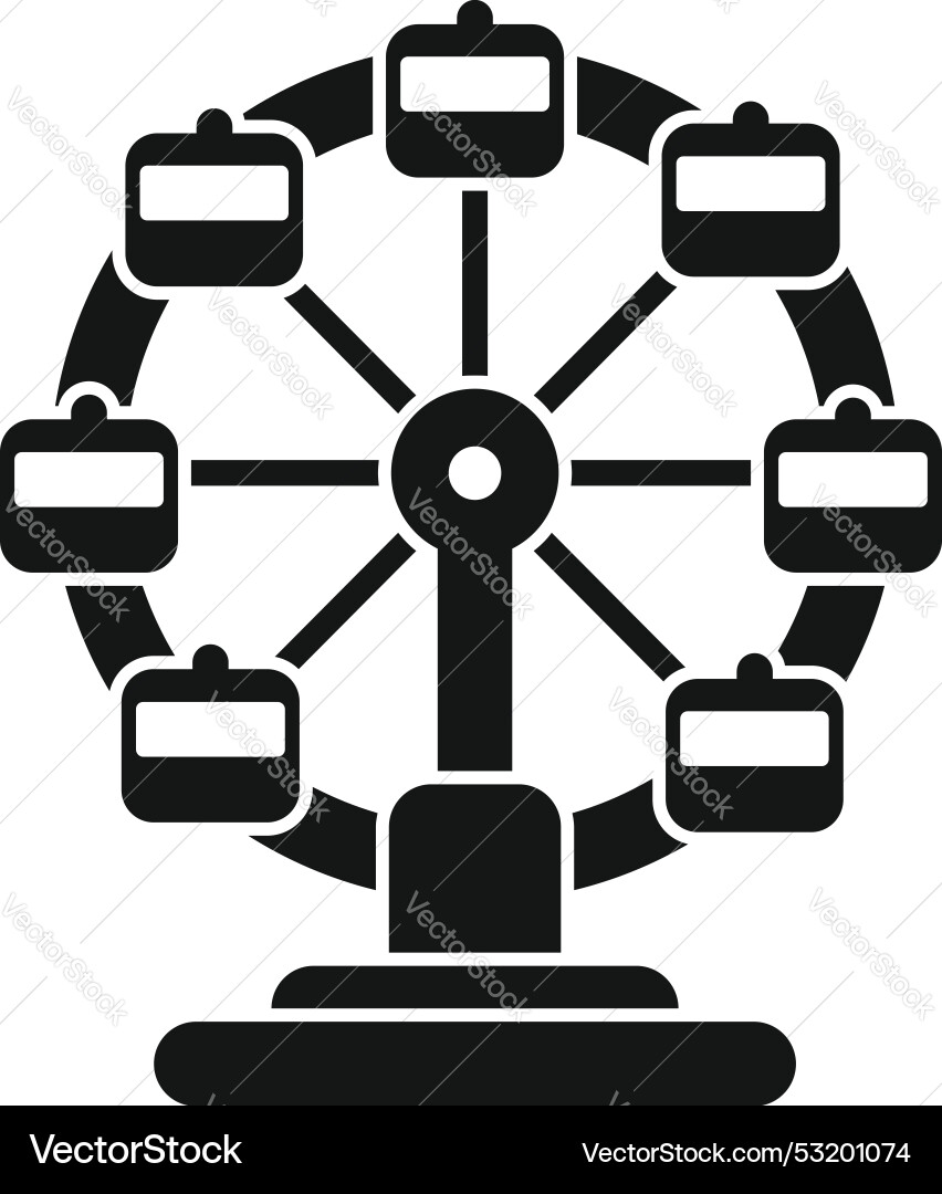 Wheel Rotating Vector Ferris wheel with empty cabins rotating Royalty Free Vector