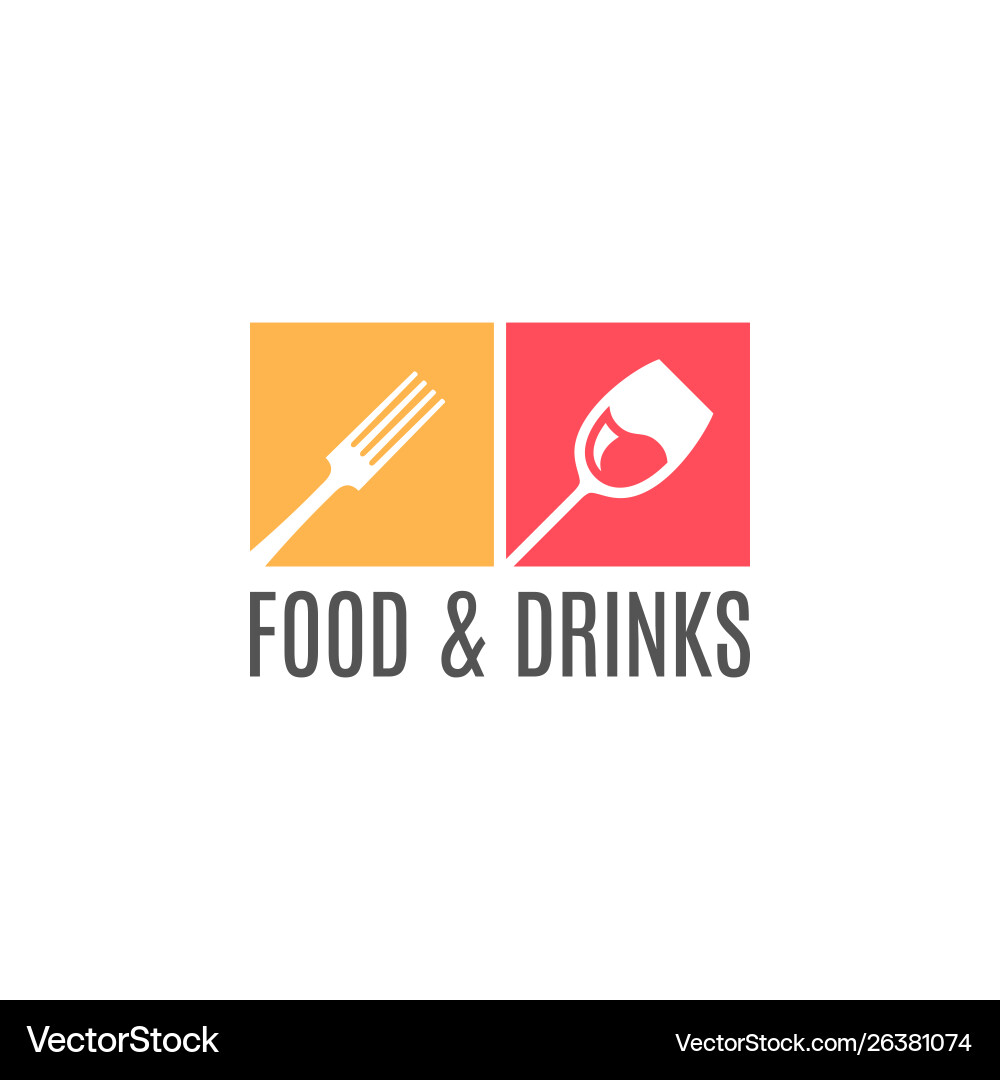 Food and drinks logo wine glass with fork – Royalty-Free Vector |  VectorStock, image size:1000x1080