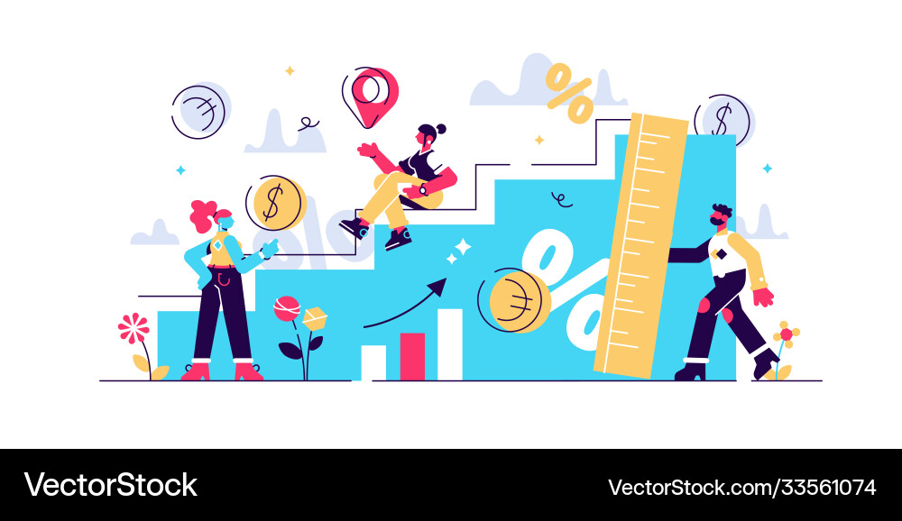 Growth flat tiny vector image