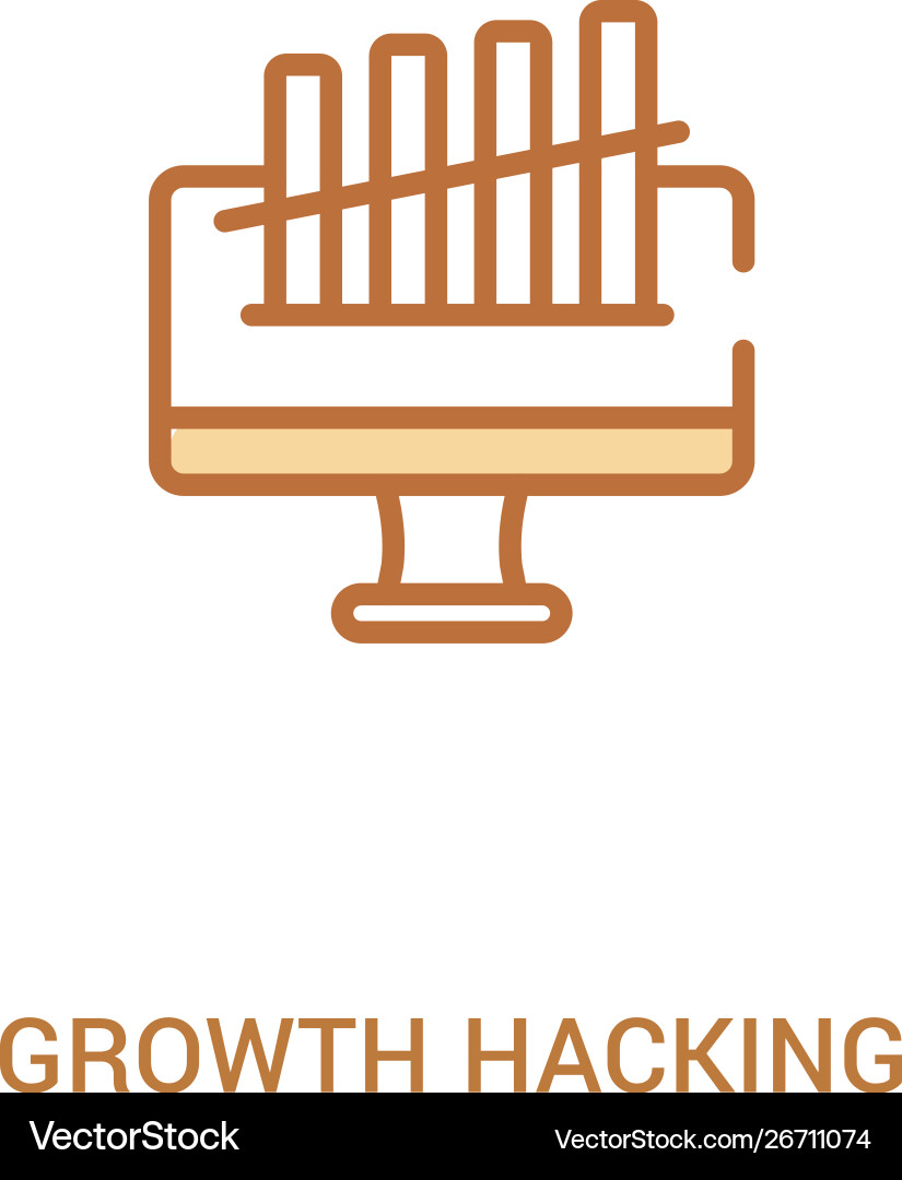 Growth hacking concept 2 colored icon simple line Growth hacking concept 2 colored icon simple line vector image