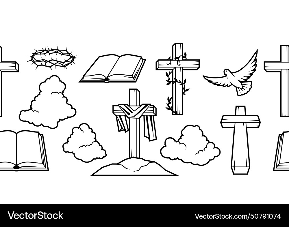 Happy Easter Seamless Pattern Background Vector Image