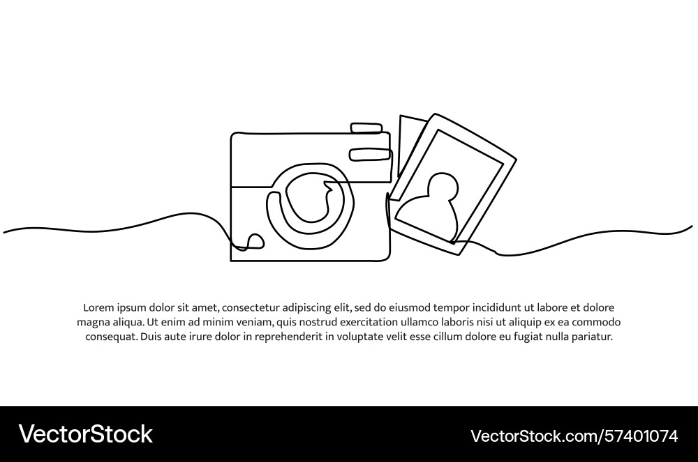 One line of camera abstract minimal continuous Vector Image