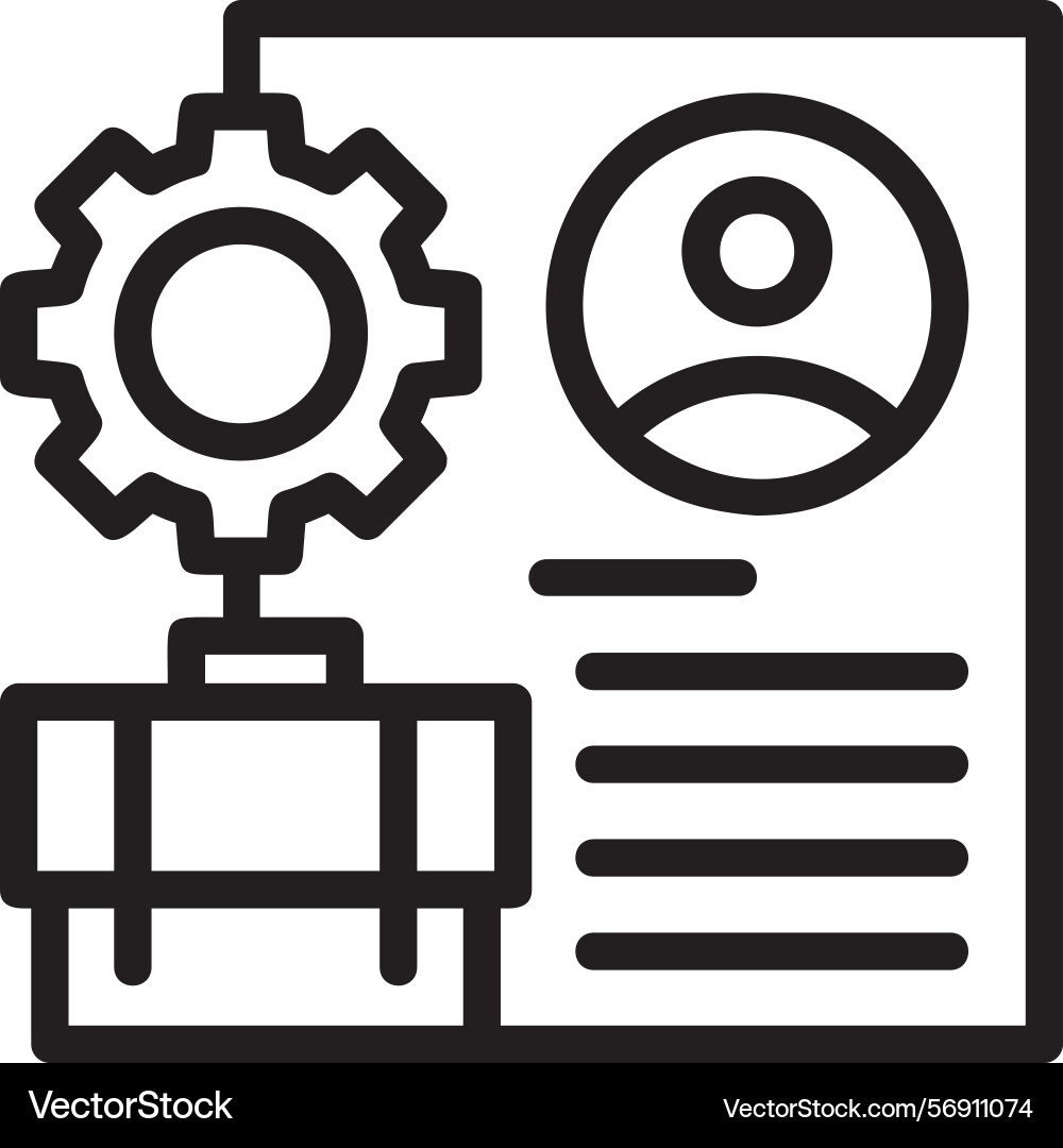 Portfolio linear style icon design vector image