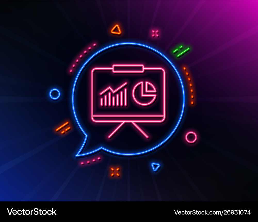Presentation board line icon report chart sign Presentation board line icon report chart sign vector image