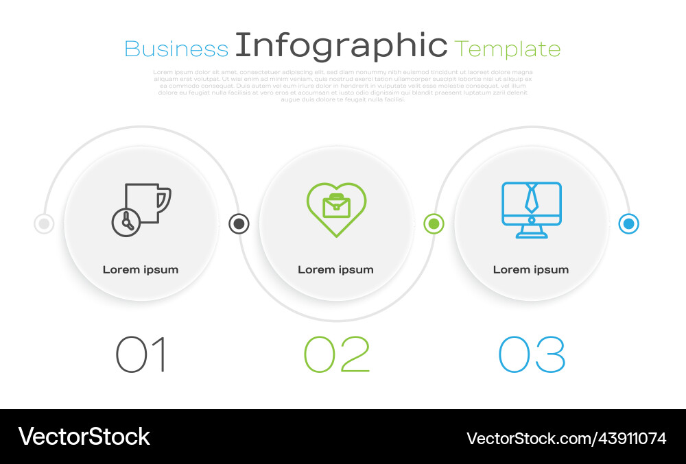 Set line time management heart with text work Vector Image