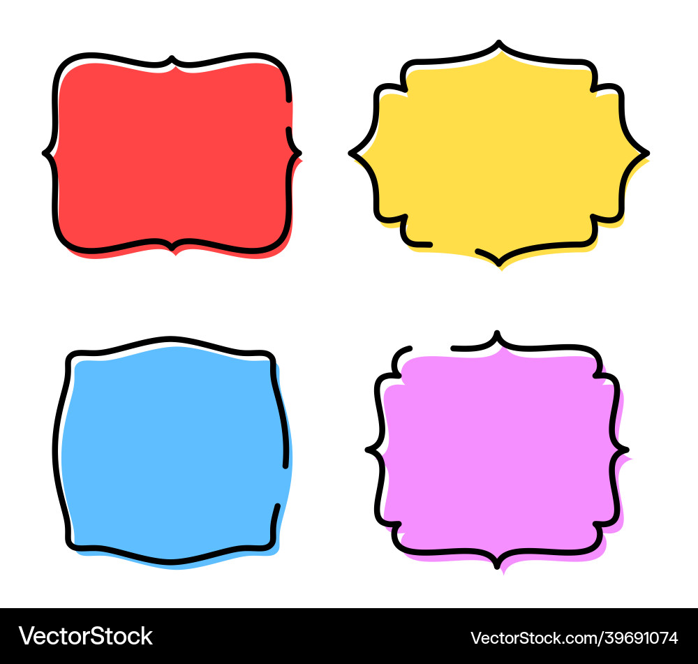 Set of single line drawn empty speech bubbles Set of single line drawn empty speech bubbles vector image