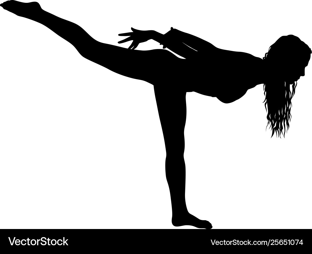 Silhouette Mädchen auf Yoga-Klasse in Pose ein weiß Silhouette Mädchen auf Yoga-Klasse in Pose ein weiß vektorbild