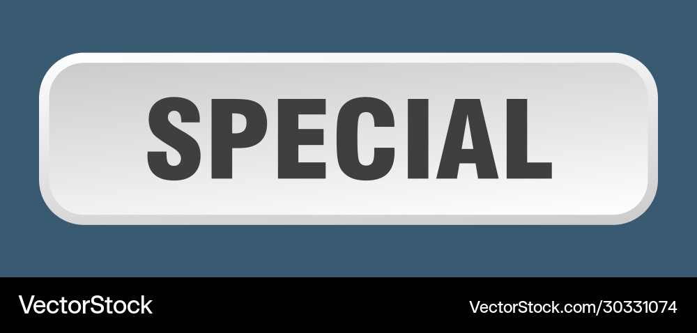 Special button square 3d push Vector Image