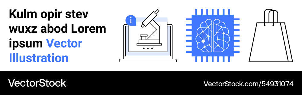 Technology and shopping concepts with microscope Technology and shopping concepts with microscope vector image