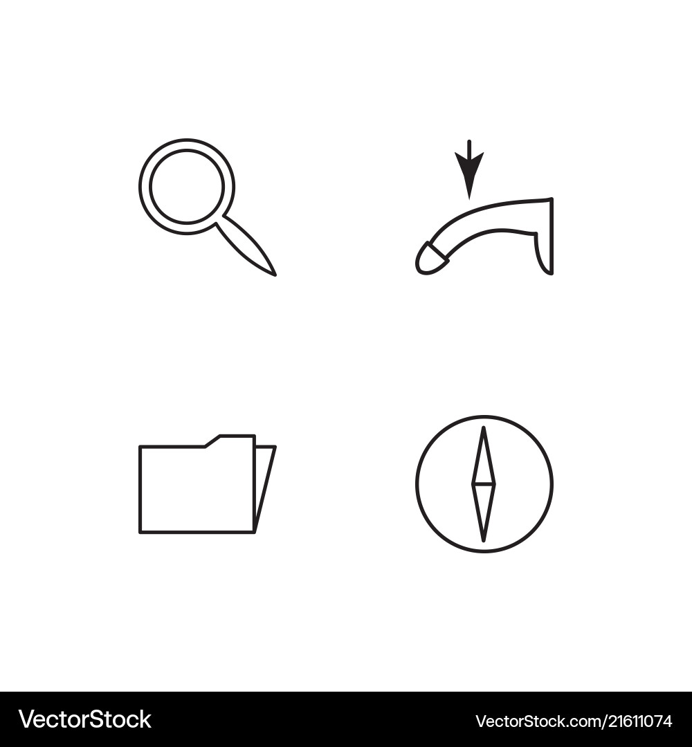 User interface linear icons set simple outline vector image