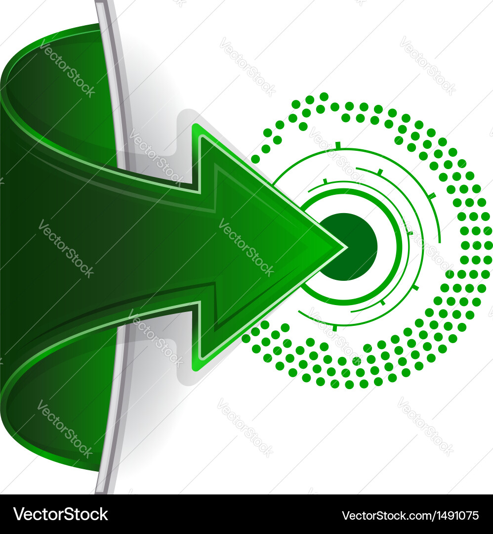 Abstract web arrow in green color vector image