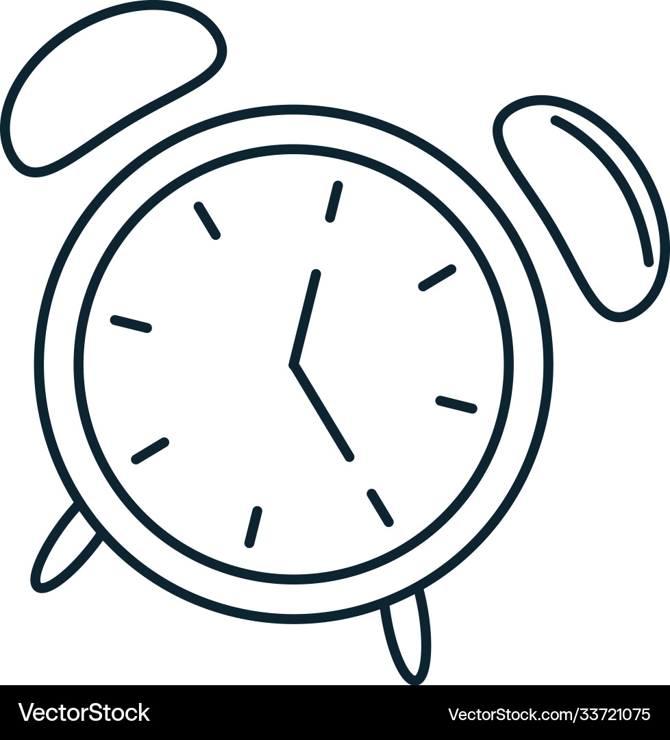 Alarm clock time line icon style Vector Image