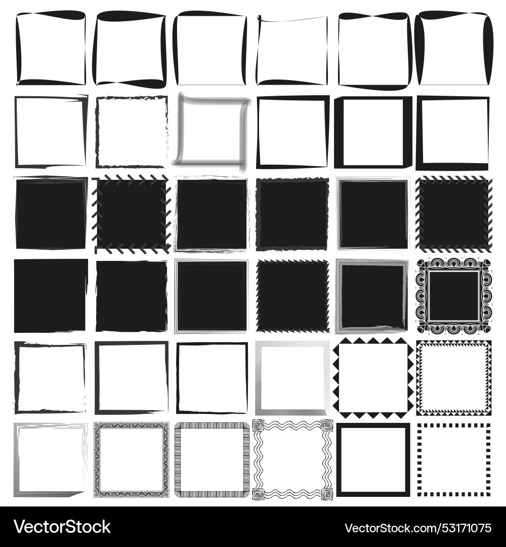 Assorted frame set various borders artistic Assorted frame set various borders artistic Vector Image