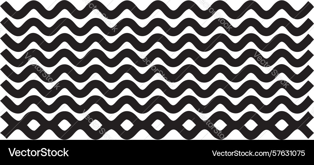 Bold black zigzag pattern rhythmic wave texture Vector Image